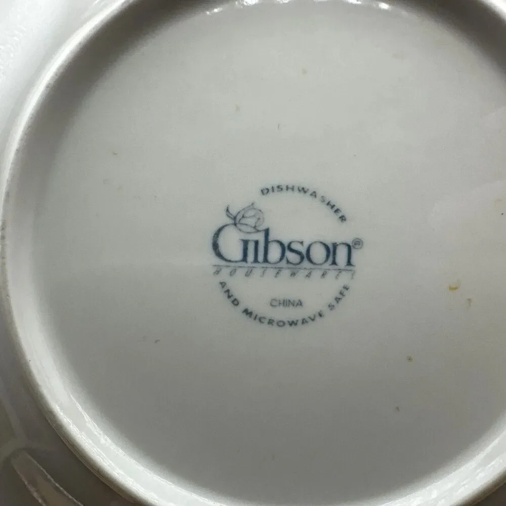 Gibson Off-White Embossed Fruit Salad Plate(s) 7.75”  Stoneware Dinnerware